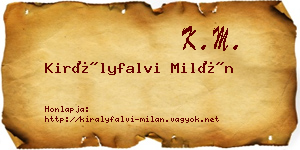 Királyfalvi Milán névjegykártya